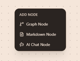 Right-click menu to add nodes